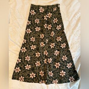 Vintage Floral Green Skirt